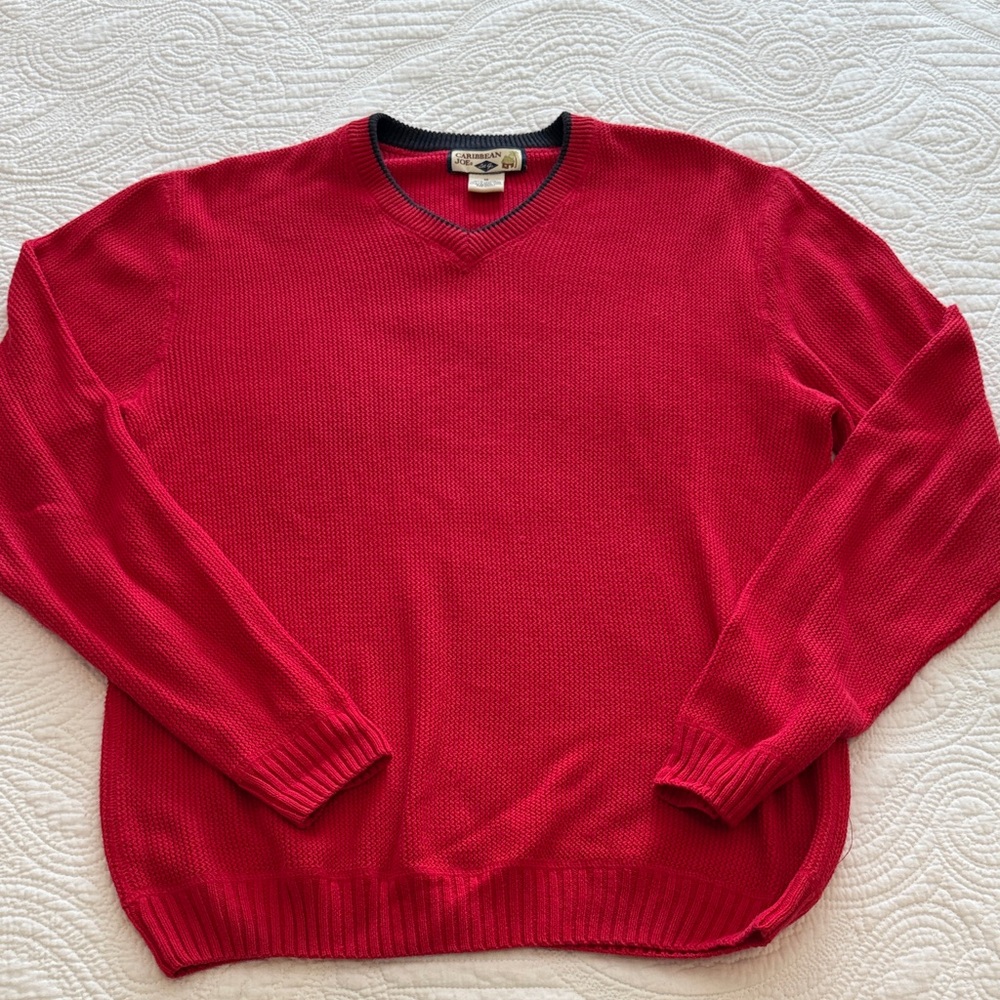 Classic Red V-Neck Sweater